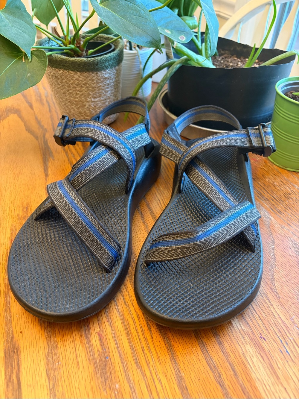 Chaco Men's Original Classic Sandals Blue Gray Vibram Sole Size 12